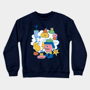 Quirky Lazy Potatoes Doodle Art Style Crewneck Sweatshirt